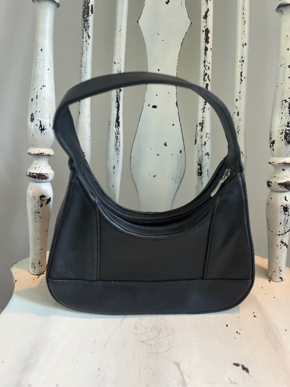 Black Minimalist Baguette Shoulder Bag | Y2K 90s Style